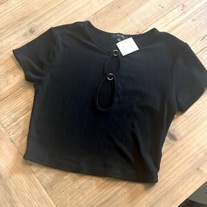 Cute Black crop top new with tags